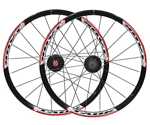 Mountain Bike Wheel : 20inch BMX Bicycle Rim MTB Folding Bike Wheelset Disc Brake Rapid Release Wheel 1580g 20H Hub For 7 8 9 Speed Cassette (Color : Green, Size : 406) (Red a 406)