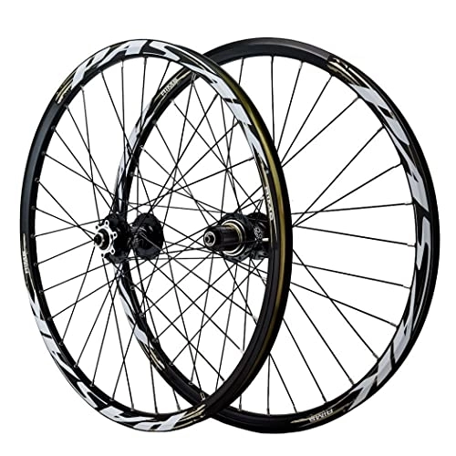 Mountain Bike Wheel : 24 Inch Mountain Bike Wheelset Quick Release Folding Bicycle Wheels 32H Mechanical Disc Brakes MTB Rim 8 9 10 11 12 Speed Cassette Front 2 Rear 4 Bearings 1886g ( Color : Black , Size : 24inch )