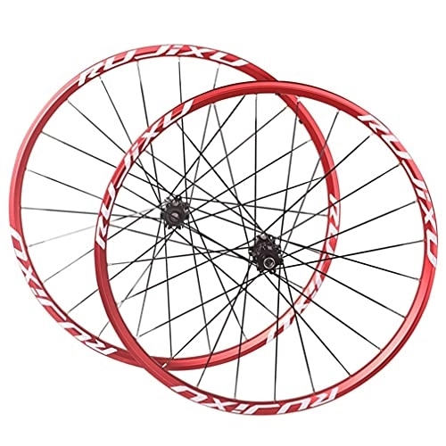 Mountain Bike Wheel : 26" 27.5" 29" Bicycle Wheels MTB Mountain Bike Wheelset Bolt On Disc Brake 24H Rim 1920g Flat Spokes Carbon Hub Fit 7-11 Speed Cassette (Color : Red Black, Size : 26 in) (Red Black 29 in)