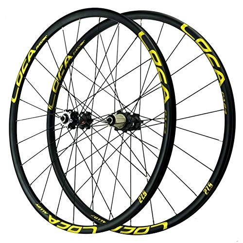 Mountain Bike Wheel : 26 / 27.5 / 29'' Cycling Wheels, Mountain Bike Circle Disc Brakes Six-claw Tower Base 120 Ring Card Flying (Color : Yellow, Size : 29inch)