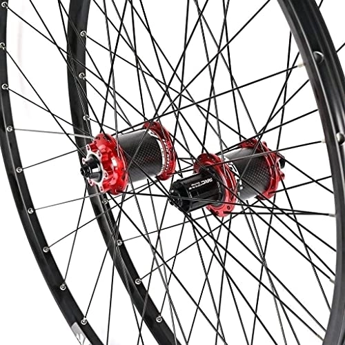Mountain Bike Wheel : 26 / 27.5 / 29 Inch Bicycle Wheel Set For Downhill Quick Release Of Hybrid Mountain Bike Front And Rear Wheels Wheelsets (Color : Red, Size : 29 inches)