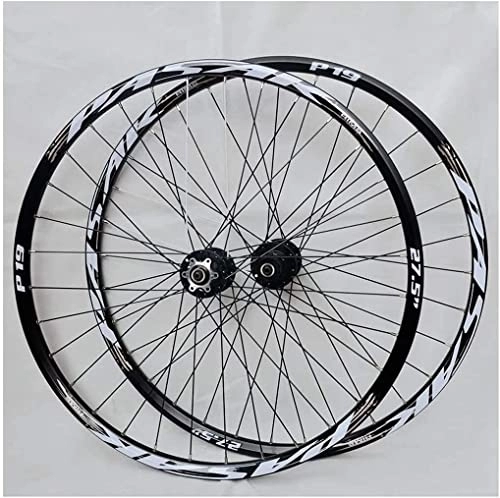 Mountain Bike Wheel : 26, 27.5, 29 Inch Mountain Bike Wheels With Aluminum Alloy Disc Brakes, Suitable For 7 / 18 / 9 / 10 / 11 Speeds (Color : Schwarz, Size : 27.5INCH)