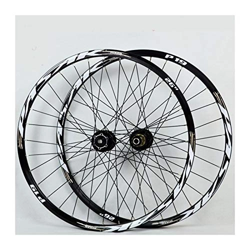 Mountain Bike Wheel : 26 27.5 / 29 Inch Mountain Bike Wheelset Double Layer Rim Disc / Bicycle Wheel Disc Brake 7-11 Speed Palin Bearing Hub Quick Release 32H (Color : C, Size : 26in)