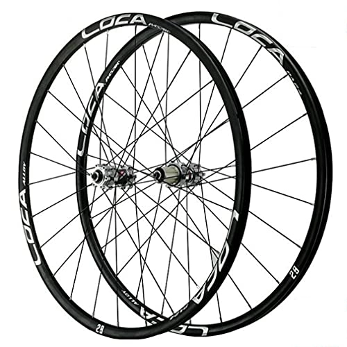 Mountain Bike Wheel : 26 / 27.5 / 29 Inch Mountain Bike Wheelset Lightweight Aluminum Alloy Rim 1680g 24H Hub Disc Brake MTB Wheels Quick Release Bicycle Wheel For 7-12 Speed Cassette (Color : Silver, Size : 26 inch) (Si