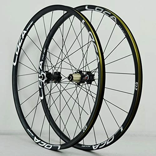 Mountain Bike Wheel : 26 27.5 29 Inch Mountain Bike Wheelset MTB Front Rear Bicycle Rims Set Quick Release Red Black Hub Disc Brake Wheels For 8 9 10 11 12 Speeds (Color : Black Hub silver label, Size : 27.5in)