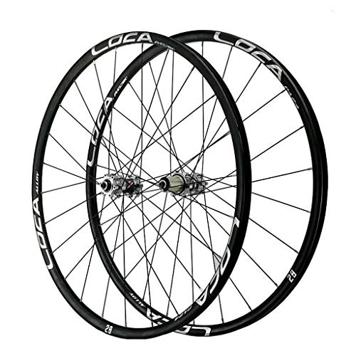 Mountain Bike Wheel : 26 27.5 29 Inch Mountain Bike Wheelset MTB Front Rear Bicycle Rims Set Quick Release Red Black Hub Disc Brake Wheels For 8 9 10 11 12 Speeds (Color : Titanium Hub silver label, Size : 27.5in)