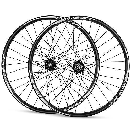 Mountain Bike Wheel : 26" 27.5" 29" Mountain Bike Disc Brake Wheelset MTB Wheels QR Quick Release 32H Bicycle Rim Cassette Hub For 7 / 8 / 9 / 10 / 11 / 12 Speed 2015g（U.S. Fast Delivery） (Color : Red hub, Size : 29 inch) (Bla