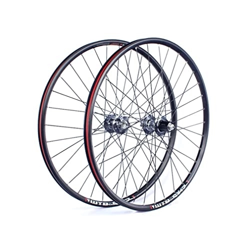 Mountain Bike Wheel : 26 / 27.5 / 29" Mountain Bike Wheelset Disc Brake MTB Rim Quick Release Wheels 32H Hub For 7 / 8 / 9 / 10 Speed Cassette Flywheel 1960g (Color : Black, Size : 26'') (Silver 27.5)