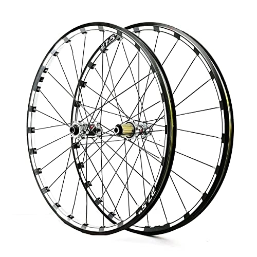 Mountain Bike Wheel : 26 / 27.5 / 29'' Mountain Bike Wheelset Double Layer Alloy Rims Disc Brake Thru Axle MTB Cycling Wheels Fit 7 8 9 10 11 12 Speed Cassette (Color : Titanium, Size : 29in) (Titanium 29in)