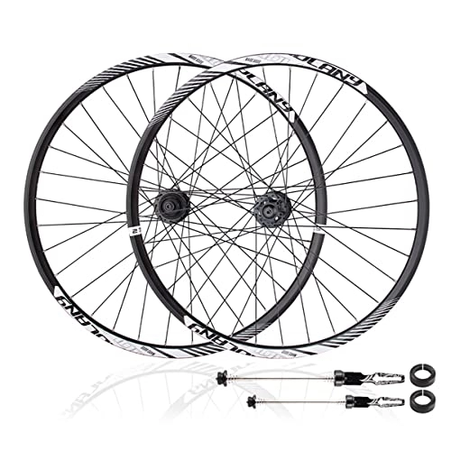 Mountain Bike Wheel : 26 / 27.5 / 29" MTB Bike Wheel Set Disc Brake Quick Release / Thru Axle 32H Rim 8-12 Speed Cassette Hub Double Layer Alloy Front Rear Wheels For Mountain Bike (Color : Svart, Size : 26in)