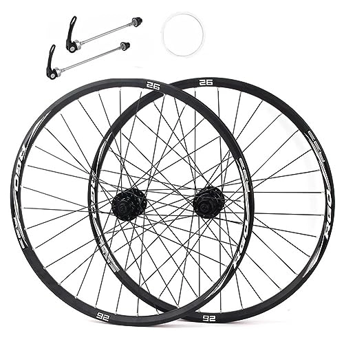 Mountain Bike Wheel : 26 27.5 29inch MTB Wheelset Disc Brake Quick Release Aluminum Alloy Double Wall Rim Mountain Bike Wheel 5 Bearings 9 / 10 / 11 / 12speed 32 Holes For XC / AM / DJ Wheels (Color : Svart, Size : 29'')