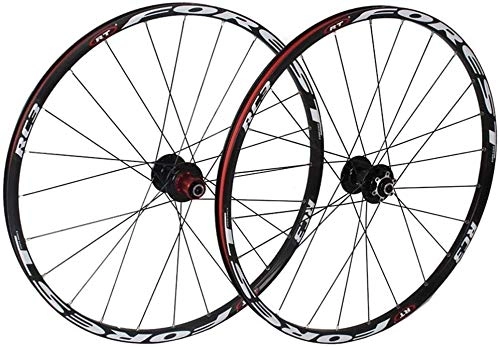 Mountain Bike Wheel : 26 27.5 In Mountain Bike Wheelset Bicycle Wheel MTB Double Layer Rim 7 Sealed Bearing 11 Speed Cassette Hub Disc Brake QR 24 Holes Bike Wheel (Color : Black, Size : 27.5inch)