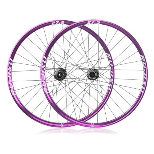 Mountain Bike Wheel : 26 / 27.5'' Mountain Bike Wheelset Aluminum Alloy Rim Thru Axle Disc Brake Front And Rear Wheels 32H Hub For 8 9 10 11 12 Speed (Color : Svart, Size : 27.5IN)