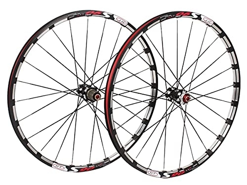 Mountain Bike Wheel : 26" 27.5" Mountain Bike Wheelset Disc Brake 24H Straight Pull Flat Spokes Bicycle Rim MTB Quick Release Wheels QR Hub For 7 / 8 / 9 / 10 Speed Cassette 1810g (Size : 26inch) (26inch)