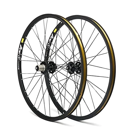 Mountain Bike Wheel : 26 / 27.5" Mountain Bike Wheelset Flat Spokes Bicycle Rim MTB Disc Brake Quick Release Wheels 28H Hub For 7 / 8 / 9 / 10 / 11 Speed Cassette Flywheel 1980g (Color : Red, Size : 27.5'') (Black a 29)