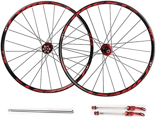 Mountain Bike Wheel : 26" 27.5" Wheel Mountain Bike Double Wall Rim Set Disc Rim Brake 7 8 9 10 11speed Sealed Bearings Hub (Color : Red, Size : 27.5inch)