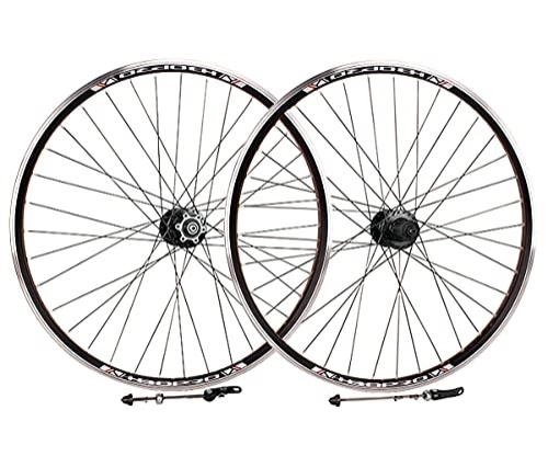 Mountain Bike Wheel : 26'' / 29" / 700c Mountain Bike Wheelset Disc Brake C / V Brake Bicycle Rim MTB QR Quick Release Wheels 32H Hub For 7 / 8 / 9 / 10 Speed Cassette (Color : Red, Size : 29inch) (Black 700C)