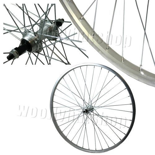 Mountain Bike Wheel : 26" Alloy Mountain Bike REAR Bolt Wheel Screw On Black Rim Silver hub TWR943BK