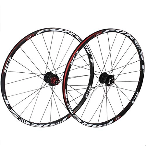 Mountain Bike Wheel : 26 Inch Mountain Bike Wheel Set Ultralight Aluminum Alloy 7 / 8 / 9 / 10 / 11 Speed Freewheel Disc Brake 1 Pair (Color : Black)