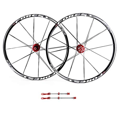 Mountain Bike Wheel : 26 inch mountain bike wheelset, double-walled MTB rim quick release V-brake wheel wheels hybrid 24-hole disc 8 9 10 speed