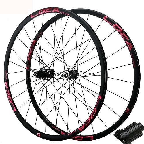 Mountain Bike Wheel : 26 Inch Mountain Bike Wheelset Ultra-light Rims Made Of Aluminum Disc Brake Sealed Bearing Hubs Support 12 Speed Cassette QR Wheel Set (Color : Red)