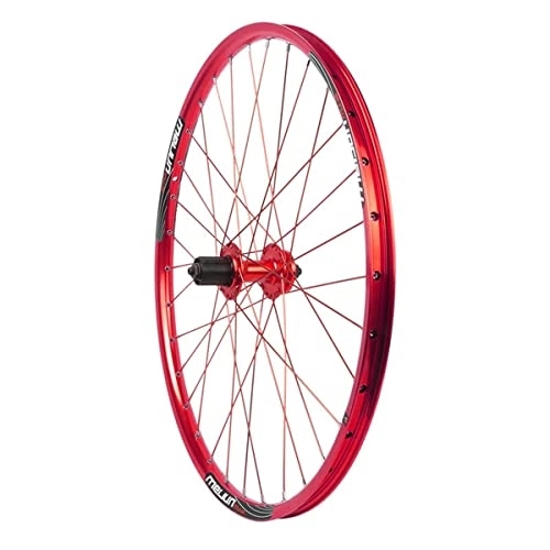 Mountain Bike Wheel : 26 Inch Rear Bicycle Wheel 32H 7 8 9 10 Speed MTB Mountain Bike Rear Wheel Disc Brake Aluminum Alloy Quick Release (Color : Red)