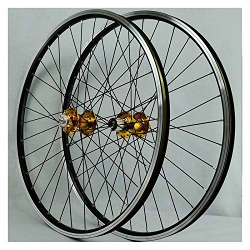 Mountain Bike Wheel : 26 Inch Wheel Mountain Bike Front And Rear Wheel Disc / V Brake Quick Release Alloy Rim Front 2 Rear 4 Palin 7-11Speed QR (Color : B)