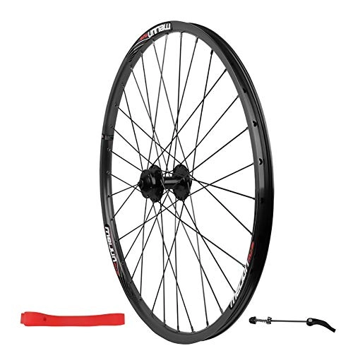 Mountain Bike Wheel : 26 Inches 100mm Bicycle Front Wheel for Disc Brake Mountain Bike (Color : Black)
