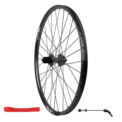 Mountain Bike Wheel : 26 Inches 135mm Disc brake Rear Wheel Mountain Bike Ball Hub Double Layer Rim (Color : Black)