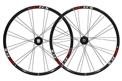 Mountain Bike Wheel : 26" Mountain Bike Wheelset Disc Brake Bicycle Rim MTB Quick Release Wheels QR 24 / 28H Hub For 7 / 8 / 9 / 10 Speed Cassette 2123g (Color : Red, Size : 26in) (Black 26in)