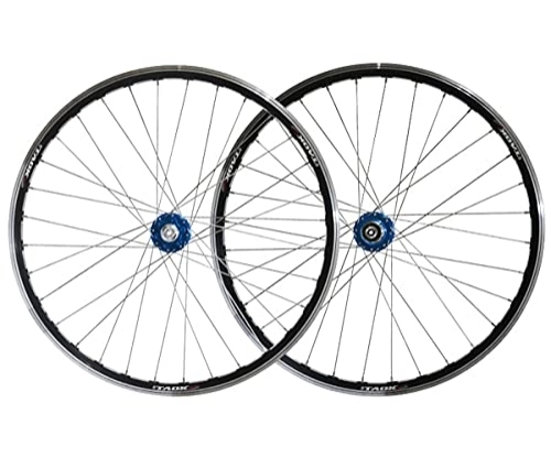 Mountain Bike Wheel : 26" Mountain Bike Wheelset Quick Release Bicycle Rim V / Disc Brake MTB Wheels 32H Hub For 7 / 8 / 9 / 10 Speed Cassette 2248g (Color : Black) (Blue)