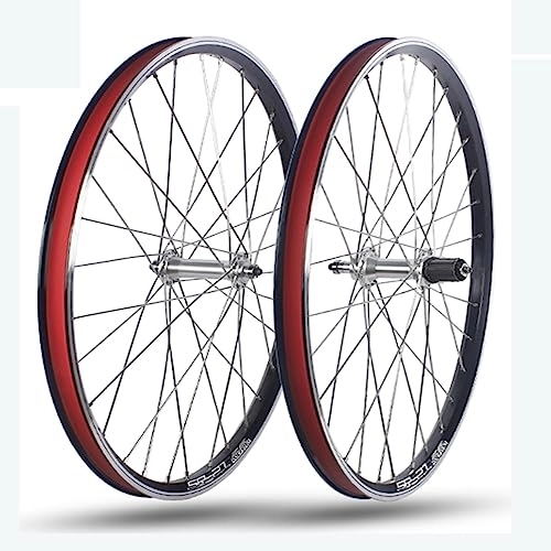 Mountain Bike Wheel : 26" Mountain bike wheelset wheelset V-brake rims Ball bearing hubs Support 8-10 speed cassette QR Wheel Set Front 100mm Rear 135mm (Color : Silver)