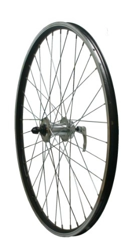 Mountain Bike Wheel : 26" Q / R FRONT Disc Wheel CNC Double Walled Black Mountain Bike Wheel