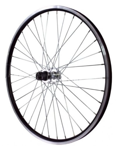 Mountain Bike Wheel : 26" Quick Release Mountain Bike CNC Double Walled DISC Cassette Hub Rear Wheel BlackTWR304DBK