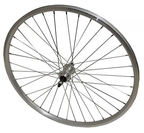 Mountain Bike Wheel : 26" REAR Alloy DOUBLE WALL Rim MTB Bike Bolted Wheel Screw On SILVER