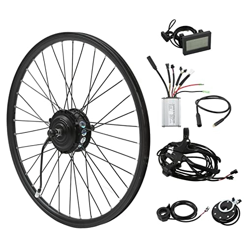 Mountain Bike Wheel : 26in Front Wheel Hub Motor Kit, Low Failure Rate Bicycle Front Wheel Conversion Kit Sensitive Braking for Mountain Bike