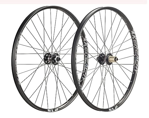 Mountain Bike Wheel : 27.5 / 29 Inch Mountain Bike Wheelset Disc Brake Sealed Bearing Support 7-8-9-10-11-12 Speed Cassette Thru Axle Wheel Set Front / Rear Wheels 28H (Color : Black, Size : 27.5inch)