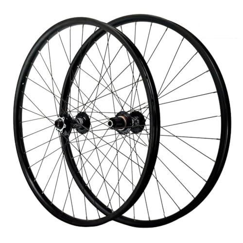 Mountain Bike Wheel : 27.5 / 29 Inch MTB Wheelset Thru Axle Disc Brake Mountain Bike Wheel Aluminum Alloy Rim Front Rear And Wheels 8 / 9 / 10 / 11 / 12 Speed Cassette 32 Holes (Color : 29'' Black, Size : F15*110MM R12*148MM)