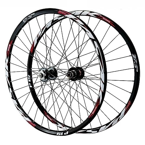 Mountain Bike Wheel : 27.5 Inch Mountain Bike Wheelset Disc Brake Rims Sealed Bearing Hubs Support 7-11 Speed Cassette QR Wheel Set Front 100mm Rear 135mm (Color : E)