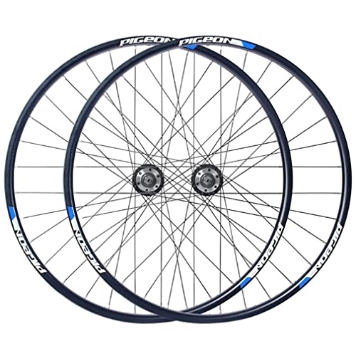 Mountain Bike Wheel : 27.5'' Mountain Bike Wheelset Disc Brake MTB Wheelset Quick Release Front Rear Wheels Bicycle Rim 32H Hub For 7 / 8 / 9 / 10 Speed Cassette 2800g (Color : Blue, Size : 27.5'') (Blue 27.5)