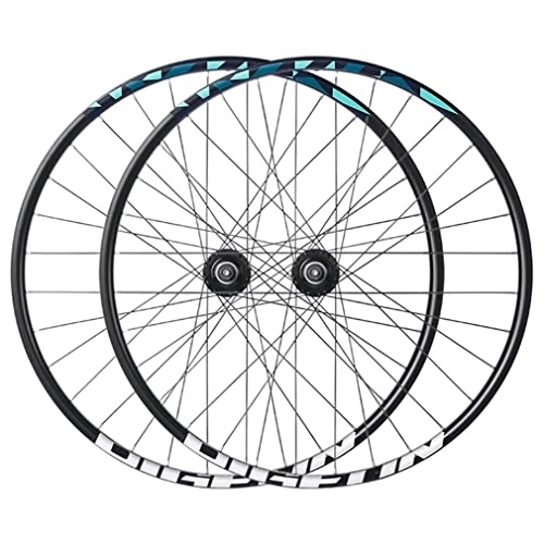 Mountain Bike Wheel : 27.5'' Mountain Bike Wheelset Disc Brake MTB Wheelset Quick Release Front Rear Wheels Bicycle Rim 32H Hub For 7 / 8 Speed Rotary Flywheel 2800g (Color : Blue, Size : 27.5'') (Green 27.5)