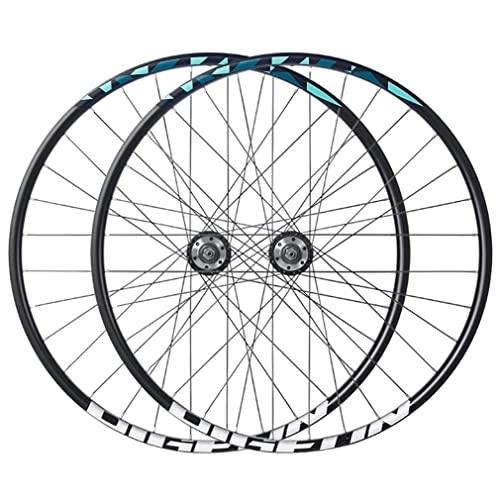 Mountain Bike Wheel : 27.5'' MTB Wheelset Disc Brake Mountain Bike Wheelset Bicycle Rim Quick Release Front Rear Wheels 32H Hub For 7 / 8 / 9 / 10 Speed Cassette 2800g (Color : Green, Size : 27.5'') (Green 27.5)