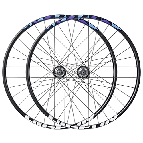 Mountain Bike Wheel : 27.5'' Wheelset Mountain Bike Disc Brake MTB Wheelset Quick Release Front Rear Wheels Bicycle Rim 32H Hub For 7 / 8 / 9 / 10 Speed Cassette 2800g (Color : Green, Size : 27.5'') (Blue 27.5)