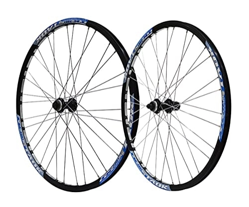 Mountain Bike Wheel : 27.5Inch Mountain Bike Wheelset Cycling Wheel Set MTB Rim Centerlock Disc Brake Wheels Quick Release Hub 32H For 7 / 8 / 9 / 10 Speed Cassette 2160g Bicycle Accessory (Color : Blue, Size : 27.5) (Blue