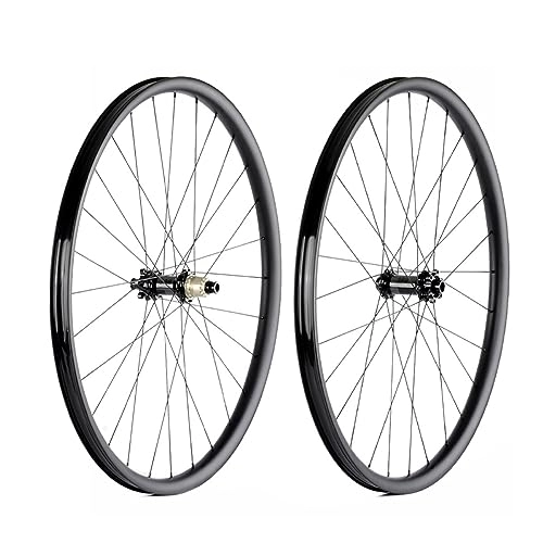 Mountain Bike Wheel : 29" Mountain Bike Wheelsets Carbon Fiber Rim Disc Brake Thru Axle Hub 28H MTB Front Rear Wheels For HG 8-12 XD / MS 12 Speed Freewheel (Color : XD, Size : 110x15 / 148x12mm)