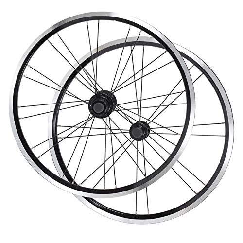 Mountain Bike Wheel : Aluminium Alloy Front 2 Rear 4 Bearings V-Brake Wheelset 20 Inch Mountain Bike Folding Bike