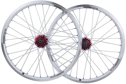 Mountain Bike Wheel : Amdieu Wheelset 20inch Folding Bikes Wheels, Quick Release Double Wall MTB Rim V-Brake Hybrid / Mountain Bike Hole Disc 7 8 9 10 Speed road Wheel (Color : B, Size : 20INCH)