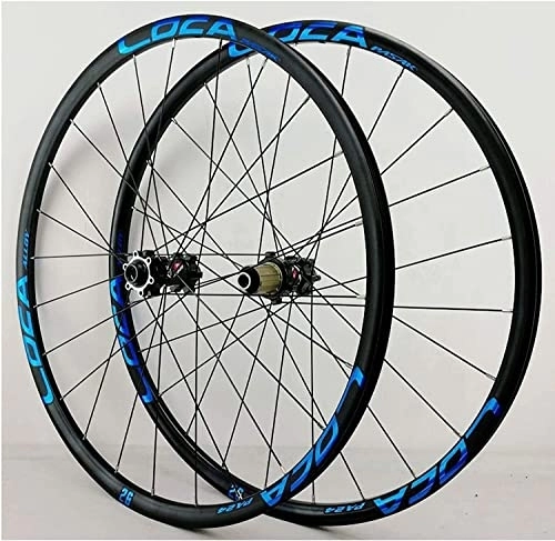 Mountain Bike Wheel : Amdieu Wheelset 26 / 27.5 / 29" Bike Wheelset, 15mm Thru Axle Ultralight Front / Rear Wheel Set Rim 8-12 Speed Disc Brake Mountain Road Bicycle Wheels road Wheel (Color : Blue, Size : 27.5Inch)