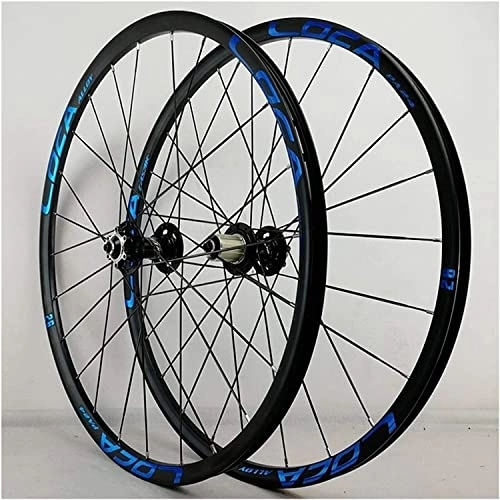Mountain Bike Wheel : Amdieu Wheelset 26 27.5 in MTB Bicycle Wheelset, Double Wall Alloy Rim Disc Brake 6 Pawl Bicycle Wheel QR 8-12 Speed Palin 4 Bearing Hub road Wheel (Color : Blue, Size : 27.5inch)