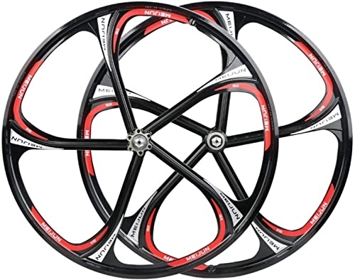 Mountain Bike Wheel : Amdieu Wheelset 26" MTB Bike Wheel Set, 5-Spoke MTB Front and Rear Wheelset QR Mountain Sports Cycling 7 / 8 / 9 / 10 Speed Gear road Wheel (Color : Black, Size : 26inch)